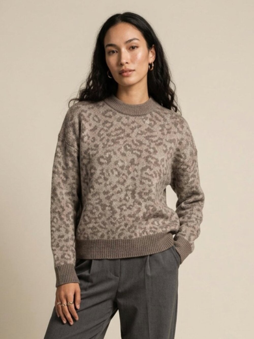 AERIE | Animal Print Knit Sweater Sz XS